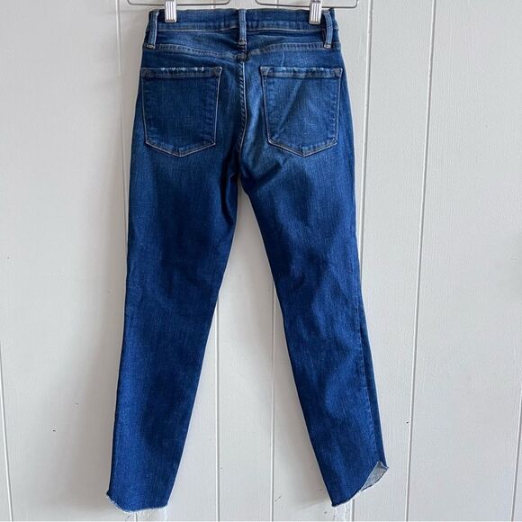 FRAME Denim Le Skinny de Jeanne Crop Jeans Tulip Raw Hem - Picture 2 of 13